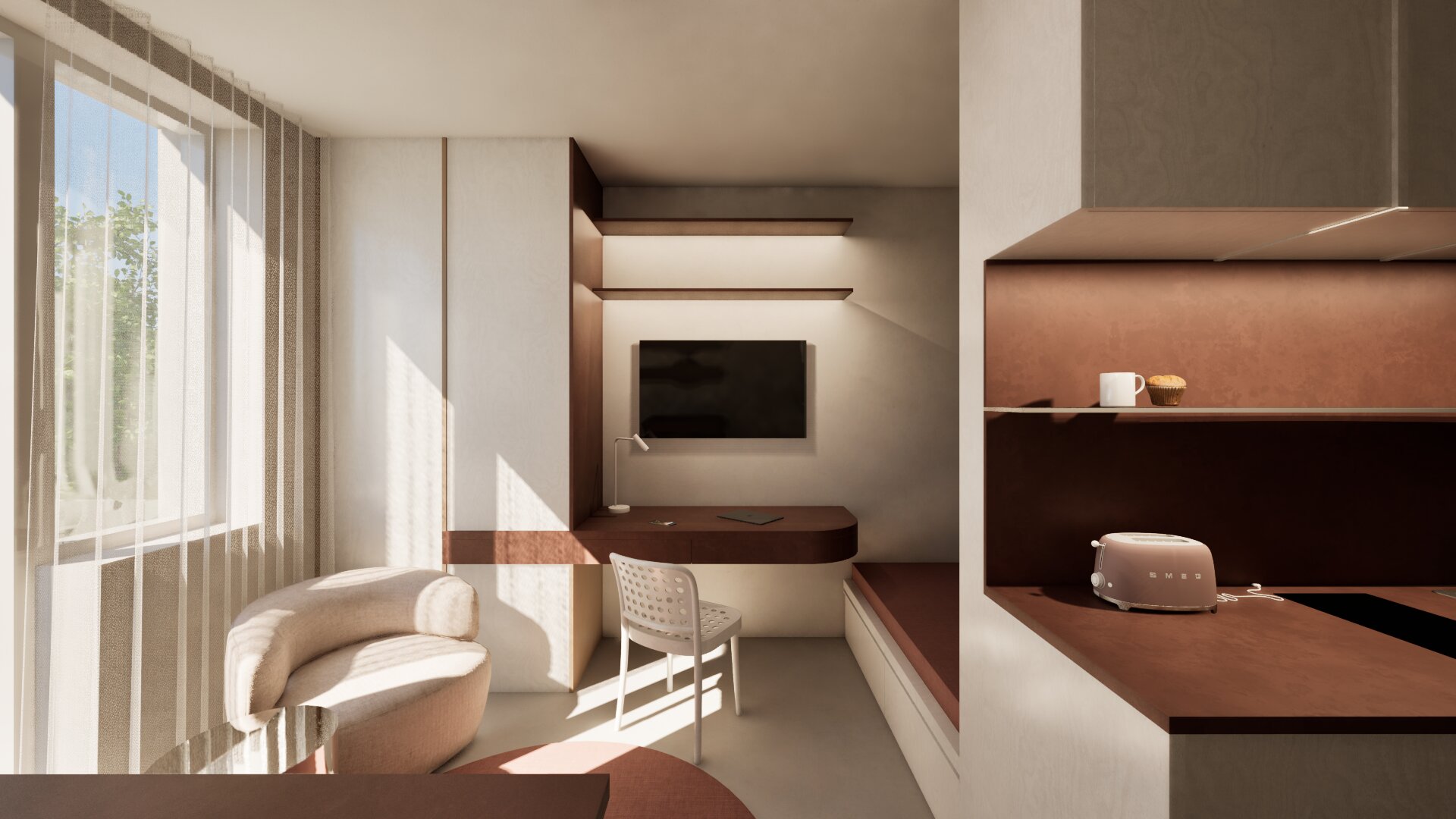 Jednopokoják Strašnice — hlavní prostor